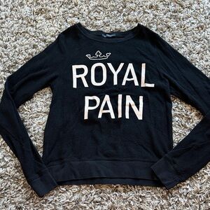 Wildfox Black 'Royal Pain' Sweatshirt
